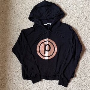 NWOT Pure Barre Cropped Hoodie with Rose Gold Logo